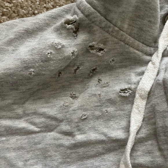 Free People Distressed Crop Zip Up Hoodie - Picture 3 of 4